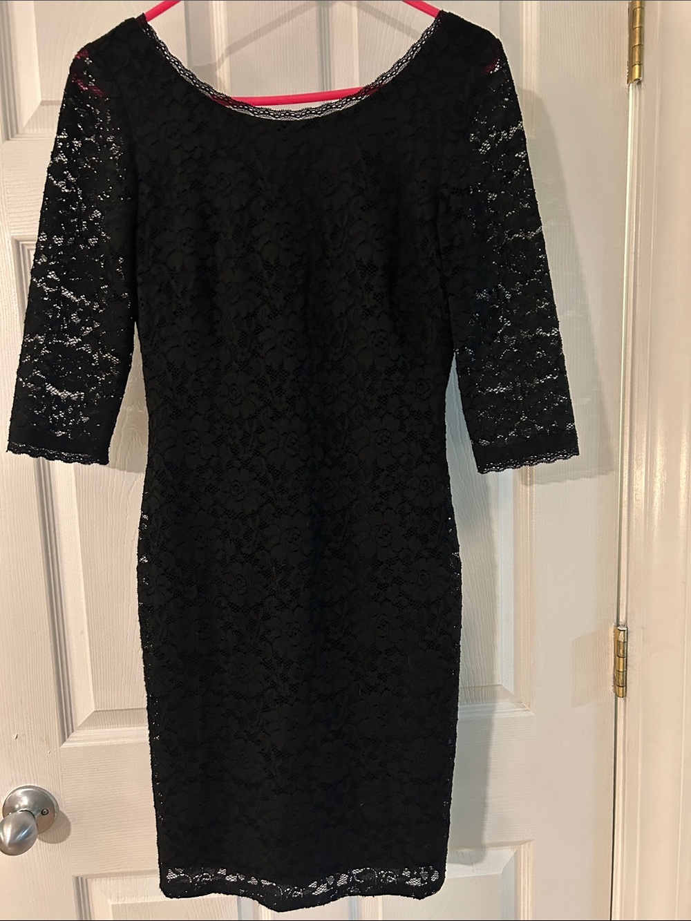 Eliza J Black Lace Midi Sheath Dress